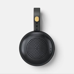 heyday Black Portable Speaker with Gold Accent